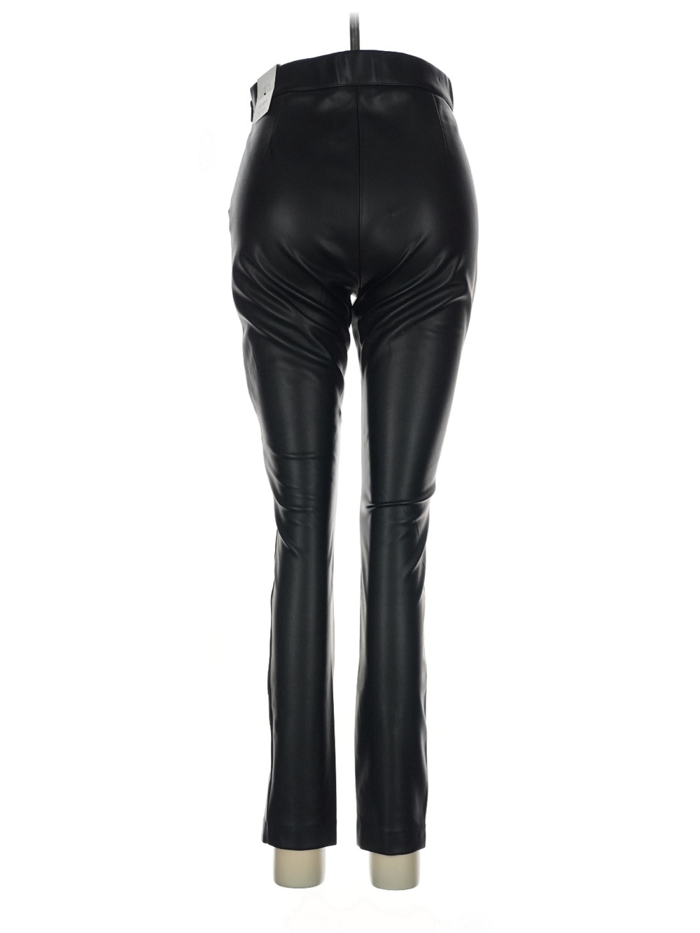 Zara Black Faux Leather High Rise Skinny Ankle Zip Pants M NWT - Picture 2 of 6